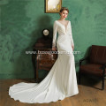 Square Neckline simple wedding dress satin